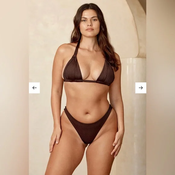 Monday Swimwear Morocco Top in Expresso Rib Size V - Picture 2 of 8